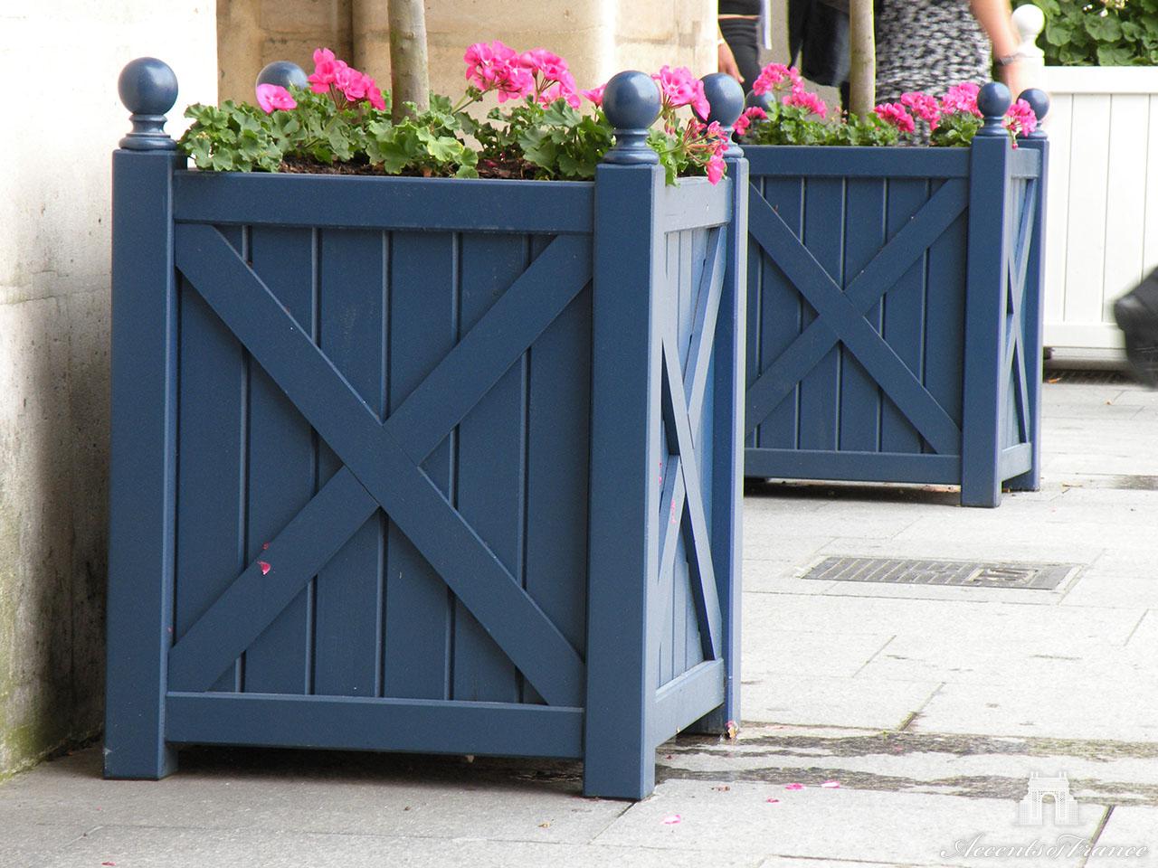 Wood Slats Cross Planter Box Accents of France