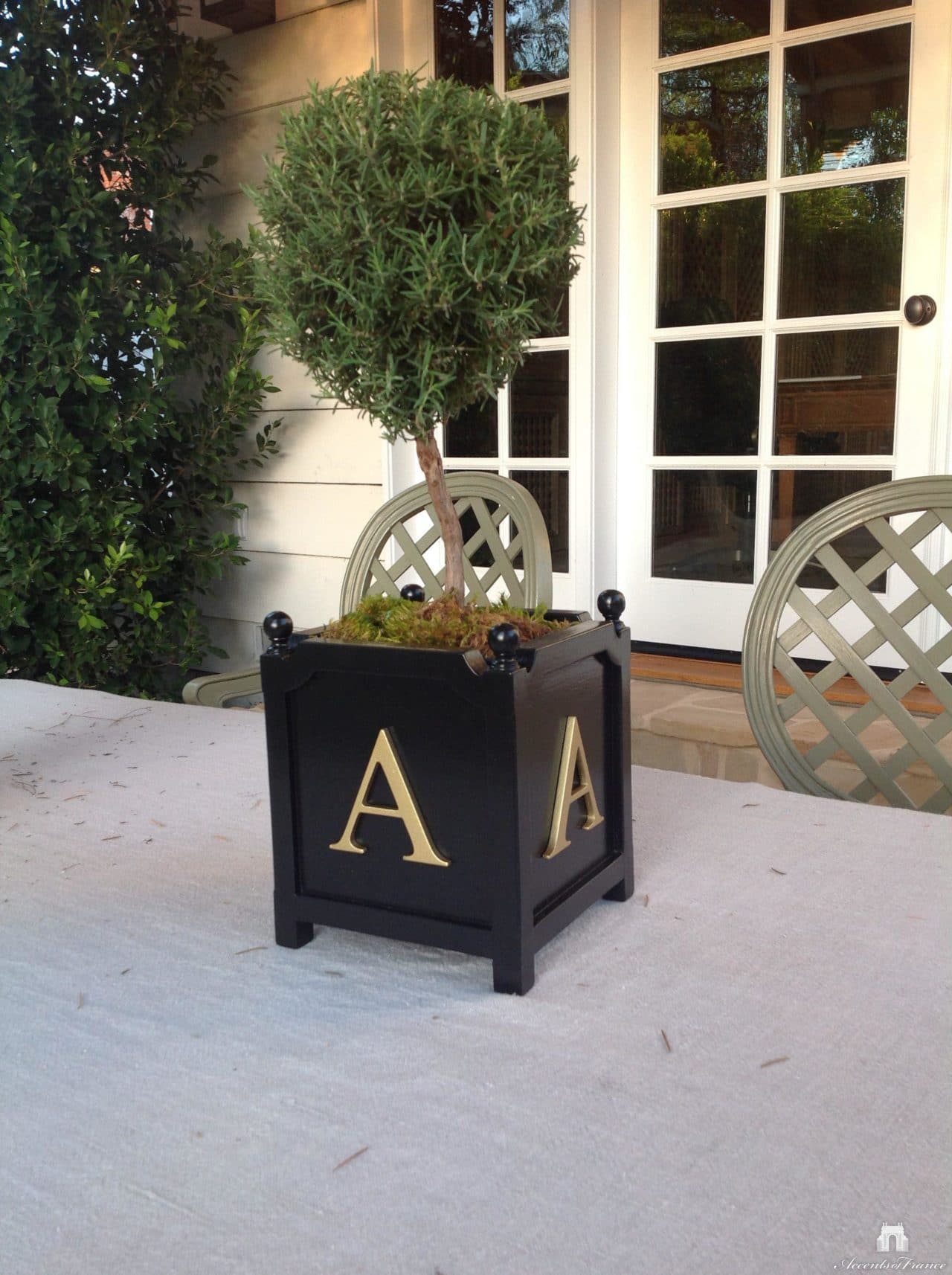 Wood Crossette Tabletop Planter Box Accents of France